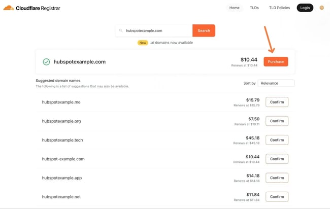 how to purchase a domain name at cloudflare registrar.